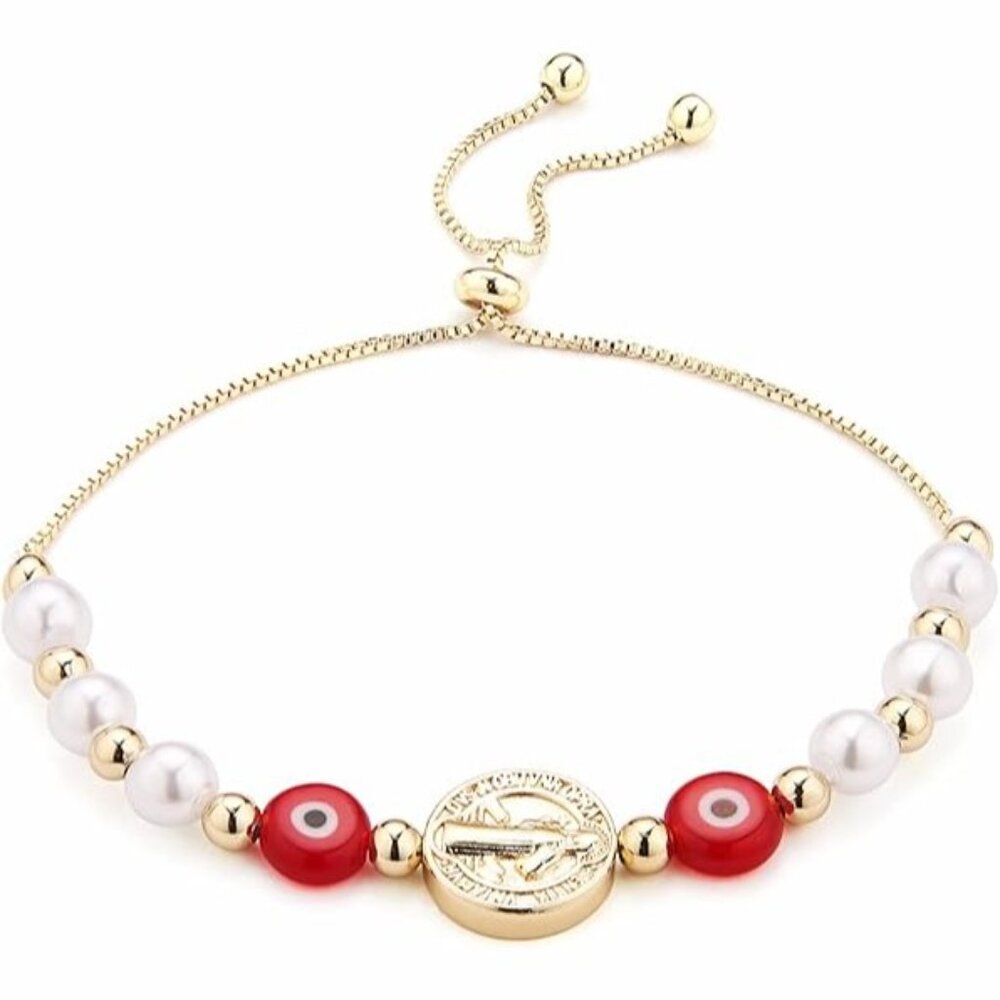 Red Evil Eye Bracelet Saint Benedict Medal Retro Bracelet